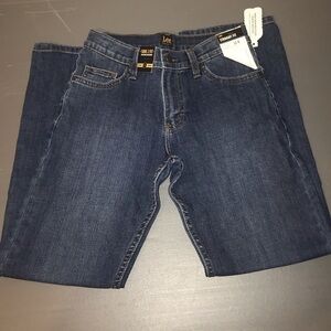NWT LEE medium wash straight fit sure 2 fit adjustable waistband size 12 regular